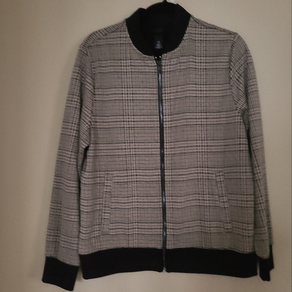 H&M Mens Plaid Light Zip Jacket Sz Med - Picture 1 of 9